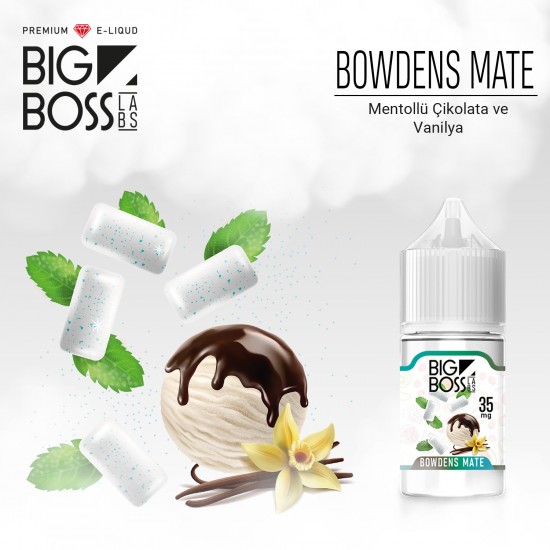 Big Boss Bowdens Mate 30 ML Salt Likit  en uygun fiyatlar ile ebuhar.netde! Big Boss Bowdens Mate 30 ML Salt Likit özellikleri, fiyatı, incelemesi, yorumları ve taksit seçenekleri için hemen tıklayın!