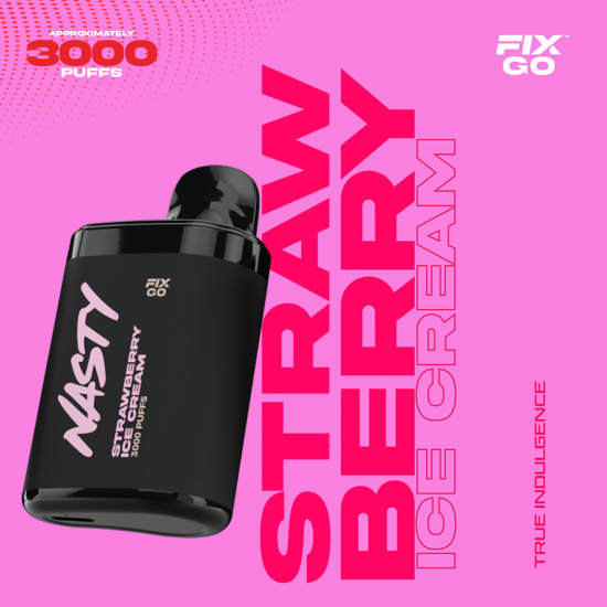 Nasty Fix Go 3000 Strawberry Icecream  en uygun fiyatlar ile ebuhar.netde! Nasty Fix Go 3000 Strawberry Icecream özellikleri, fiyatı, incelemesi, yorumları ve taksit seçenekleri için hemen tıklayın!