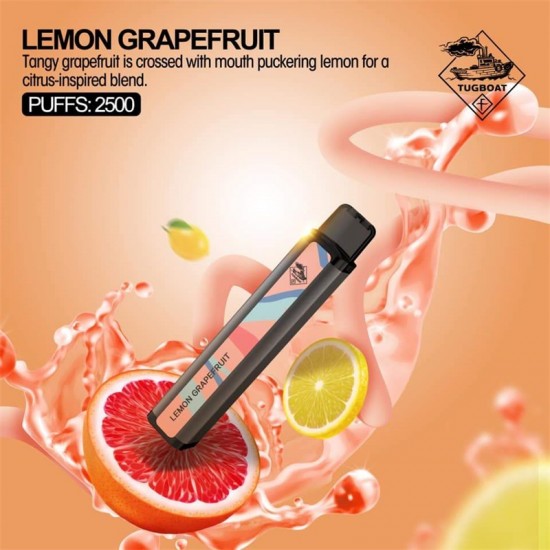 Tugboat XXL 2500 Lemon Grapefruit  en uygun fiyatlar ile ebuhar.netde! Tugboat XXL 2500 Lemon Grapefruit özellikleri, fiyatı, incelemesi, yorumları ve taksit seçenekleri için hemen tıklayın!